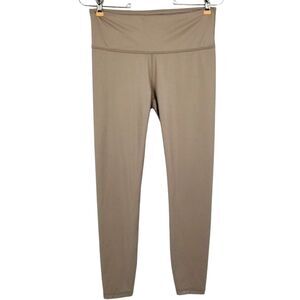 Latte Brown Stretchy High Waist High Rise Full-Length Work Out Casual Leggings M